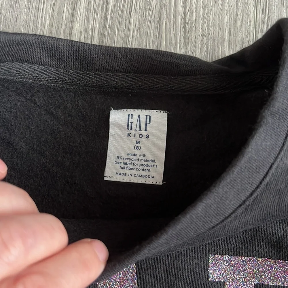 Gap Kids Metallic Logo Crewneck Sweatshirt Size Medium